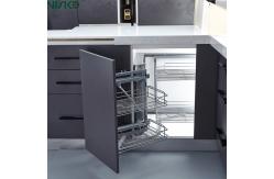 China Sliding Pull Out Wire Basket 2 Shelves Kitchen Seasoning Bottle Rack supplier