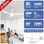 220V 60w Abs Plastic Ceiling Fan Blades With Remote Control  led light