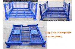 China Wire Metal Cages And Pallets Lockable Stillage With Detachable Doors supplier