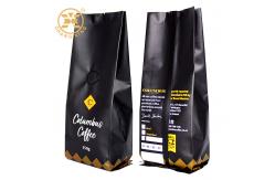 China Bolsas Cafe Custom Matte Coffee Packaging Quad Seal Bag One Way Valve supplier