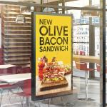 32 Inch Lcd Window Display Advertising Fast Food Restaurants Single Sided for sale