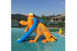 China Double Flume Mini Pool Slide Fiberglass Children Swimming Pool Dog Slide Anti UV supplier