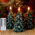 Versatile Flameless Taper Candles Real Wax Christmas Tree Candles for sale