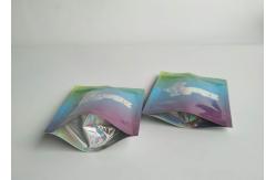 China Moisture Proof Plastic Pouches Packaging Clearly Window Holographic Cookies With Zipper supplier