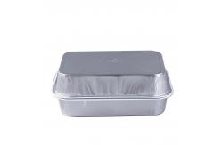China 350ml Rectangle Disposable Airline Food Service Aluminum Foil Container With Lid supplier