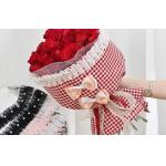Wholesale flower packaging materials, flower shop, small fragrance style, round fabric bouquet decoration, wave pleated ribbon bouquet packaging for sale