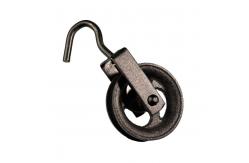 China Heavy Duty Cast Iron hook Pulley Black Block Pulley With Cargo Hook supplier