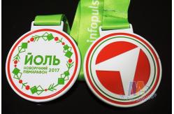 China Poland Medale Die Casting Soft Enamel award medallions White Plating With Sublimate Ribbon supplier