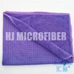Purple piped weft knitted check 80% polyester and 20% polyamide kitchen cleaning towel