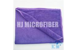 China Purple piped weft knitted check 80% polyester and 20% polyamide kitchen cleaning towel supplier