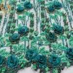 Delicate Water Soluble Floral Lace Fabric Embroidery Lace Material For Wedding Dress for sale