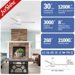 6 Speeds Remote Control 52 Modern Dimmable LED Ceiling Fan With Led Light