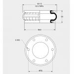 OEM Air Spring Actuator 086060H-1 Air Spring Bellows With Flange Rings