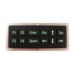 black 12 keys silicone industrial keypad with green backit USB interface for sale