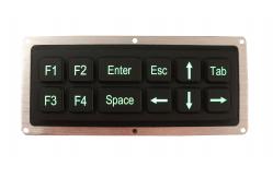 China black 12 keys silicone industrial keypad with green backit USB interface supplier
