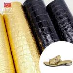 China Highlight crocodile Pvc Synthetic Leather Animal Pattern Shoes Bags and Boxs Cheap Price Faux Leather Fabric for sale