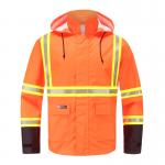 Anti Static FR Rain Proof Workwear , Hi Vis Orange Flame Resistant Waterproof Jacket for sale