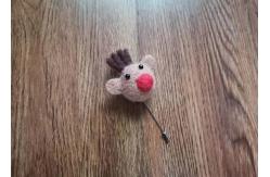 China Elk Pattern Felt Craft Balls , Wool Felt Christmas Brooches Diameter 5 Cm supplier
