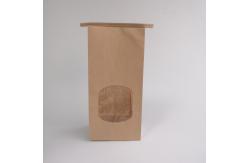 China Tin Tie Brown Side Gusset Customized Paper Bags Greaseproof Durable With Window supplier