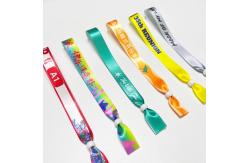 China Customization Logo Polyester Woven Cloth Wristbands Concert Promotion Events Gift Adjustable Length supplier