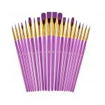 Purple Nylon Hair Paint Brush Kit Face Body Paint Brush Set Customized Logo for sale