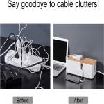 Plastic Small Cable Management Box With Bamboo Lid
