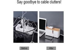 China Plastic Small Cable Management Box With Bamboo Lid supplier