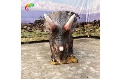 China Waterproof Animatronic Triceratops Life Size Animatronic Dinosaur For Amusement Park supplier