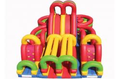 China Colrful Giant Combo Inflatable Fun City With Slide And Obstacle Course supplier