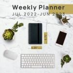 Softcover Spiral Weekly Planner 2023 2024 Vertical Layout Design