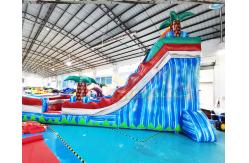 China Double Side Rainbow Bouncer Outdoor Inflatable Water Slides For Kindergarten supplier