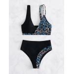 black style swimwear two pieces ,Rainbow colour Sexy full Size Ladies Swimwear ,nylon fabric UPF 50++ for sale