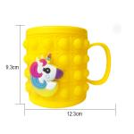 China Safe And Efficient Baby Feeding Silicone Removable Cartoon Mug Pinch Children'S Love Toothbrush Mug factory