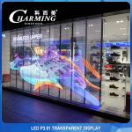 Dustproof HD Transparent LED Video Wall Window Display Lightweight P3.91