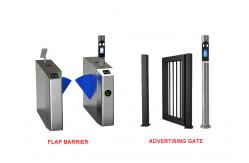 China DC Motor Waist Height Flap Barrier Turnstile SS304 Fault Self Checking supplier
