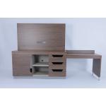 Modern Bedroom Custom Expansive Linear TV Panel And Desk Cabinet For Hilton Hotel for sale