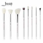 Pearl White ISO9001 Travel Makeup Brush Set Natural Hair Makeup Brush Set for sale
