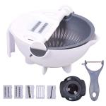 Multi Blades Plastic Vegetable Manual Slicer With Fruit Peeler White for sale