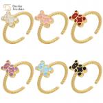 Cute Colorful Enamel Teddy Bear Dripping Oil Rings For Women Girls for sale