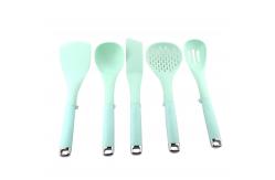 China Non Stick Silicone Cooking Utensils Kitchen Set 5 Pcs Of Scraper Shovel Spoon supplier
