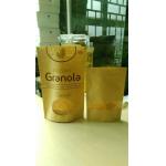 Brown Custom Paper Bags With Clear Window For Herbal Chips Packaging