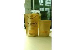 China Brown Custom Paper Bags With Clear Window For Herbal Chips Packaging supplier