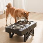 Gravity Stainless Steel Dog Bowls With Stand Three Heights Adjustable for sale