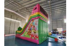China Amusement Park Inflatable Dry Slides Candy House Inflatable Slides Castle For Kids supplier