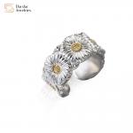 Daisy Stainless Steel Hip Hop Jewelry Chrysanthemum Flower Ring GD for sale