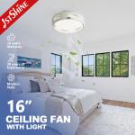 Mini 16 Inches Led Bladeless Ceiling Fan White Dc Motor Dimming Light for sale