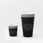 Black 540ml Single Wall Paper Cup 16oz PE Coated Disposable Printed Paper Cups for sale