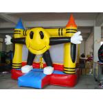 3m Yellow Inflatable Amusement Park With Smileface Mini Bouncer