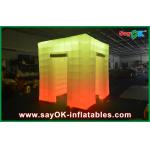 Event Booth Displays 2 Opening Door Cube Light Inflatable Photo Booth With Top Led for sale