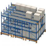 Integrated Push Back Gravity Flow Hybrid Rack System for sale